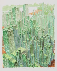 Botanopolis, watercolors on paper