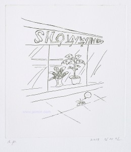 Show Window 쇼 윈도우, etching, 40x35cm, 2013